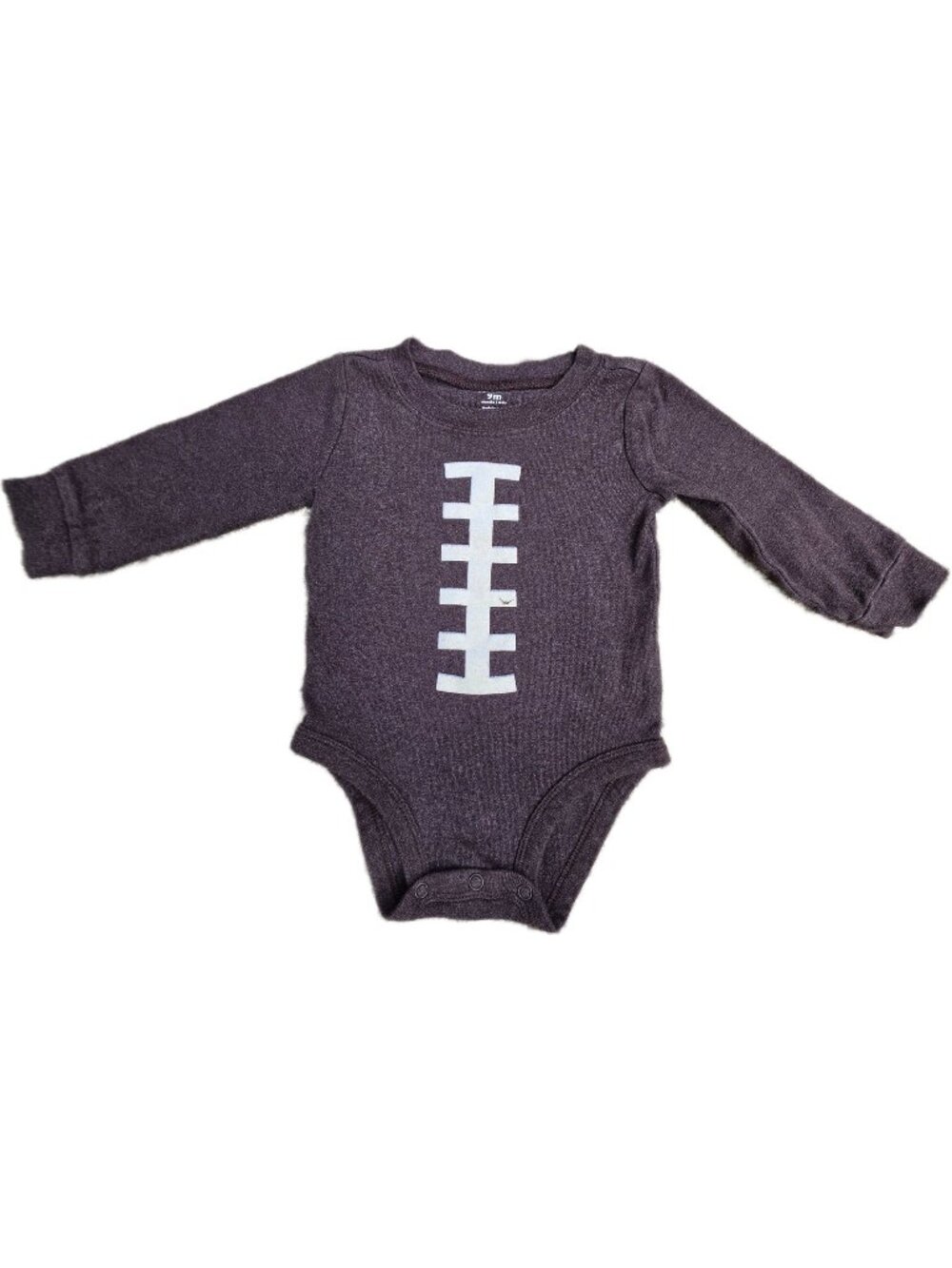 Carter's Baby Boy Football Long Sleeve Bodysuit 9M Brown Heather Graphic EUC